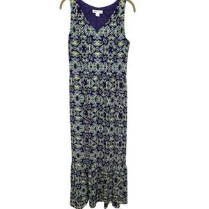 COLDWATER‎ CREEK Multi-Colored Silky Floral Sleeveless Maxi Dress Size 6